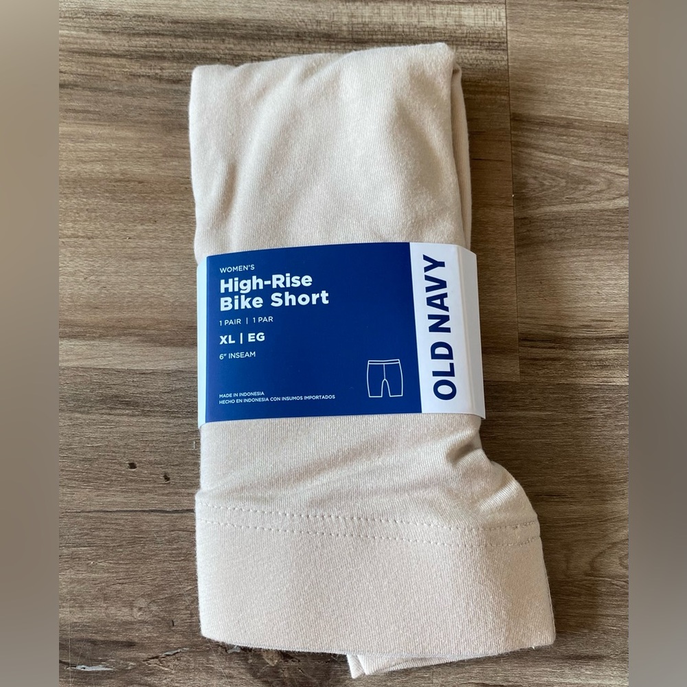 Old Navy Nude High-Rise Bike Shorts, Women’s XL, 6 in, NEW, Cotton
